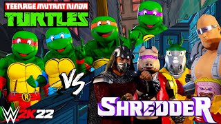 TEENAGE MUTANT NINJA TURTLES VS. SHREDDER AND GOONS! 4V4 TAG TEAM MATCH! WWE 2K22