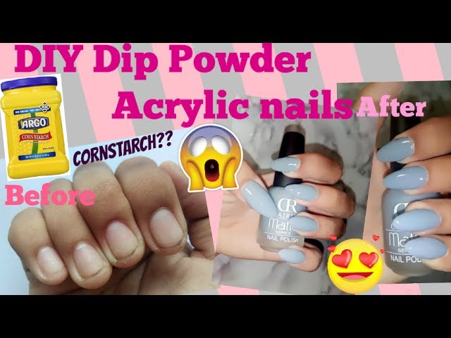 Diy Dip Powder Acrylic Nails At Home Using Cornstarch Easy Quick You - Diy Acrylic Nails At Home With Cornstarch