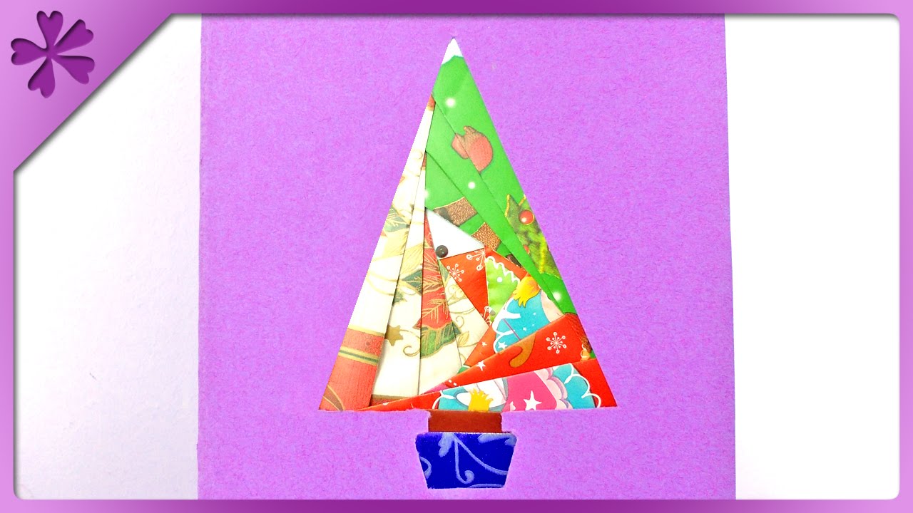 DIY Iris folding Christmas card (ENG Subtitles) - Speed up #22 For Iris Folding Christmas Cards Templates