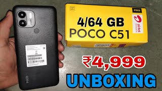 Poco C51 4/64 Unboxing 2024 | Best Phone Under 10,000 rupees