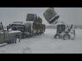 Winter Snowstorm...Hauling bales and Feeding Cows!!!