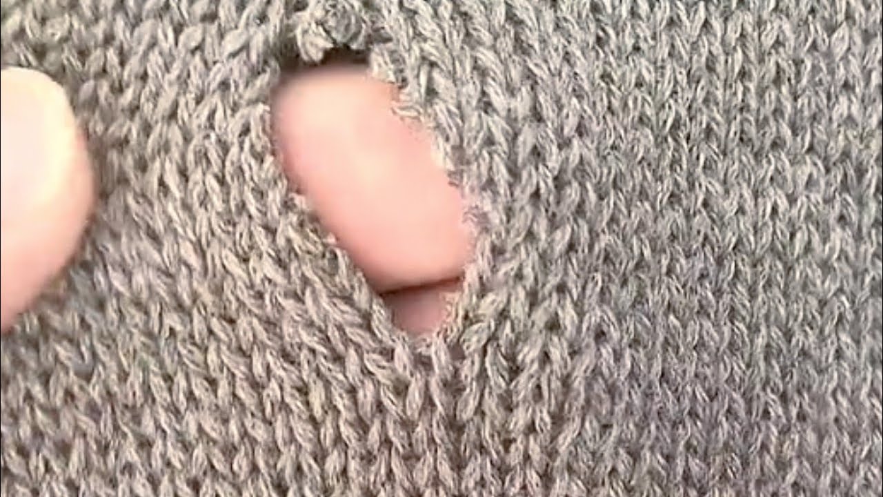Great Way to Repair a Hole in a Knitted Sweater at Home Yourself - YouTube