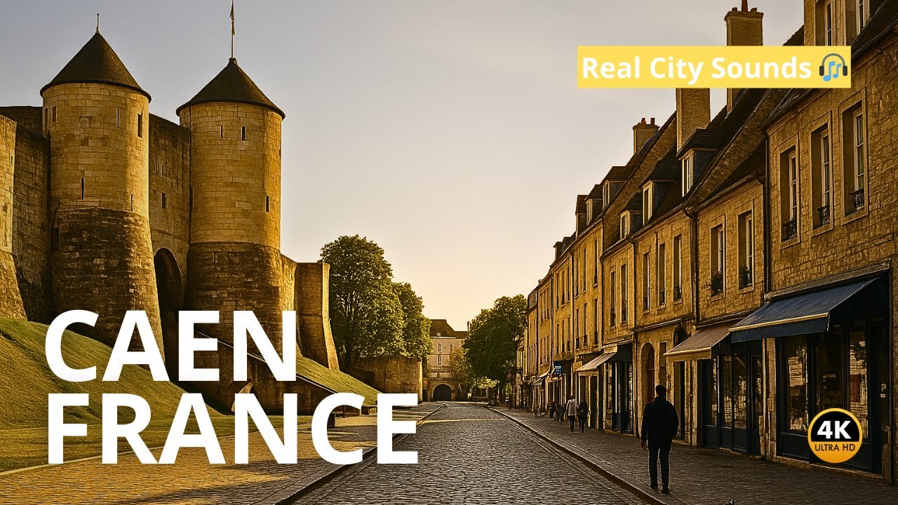 ASMR City Walk: Caen, France | Natural Sounds Only, No Voiceover