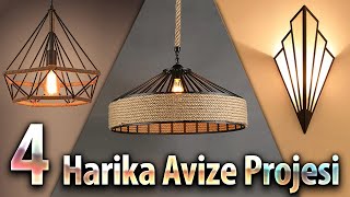 4 Harika Ahşap Avize Yapımı - Bambu Çubuklardan Neler Yapılır? - #avize #aplik