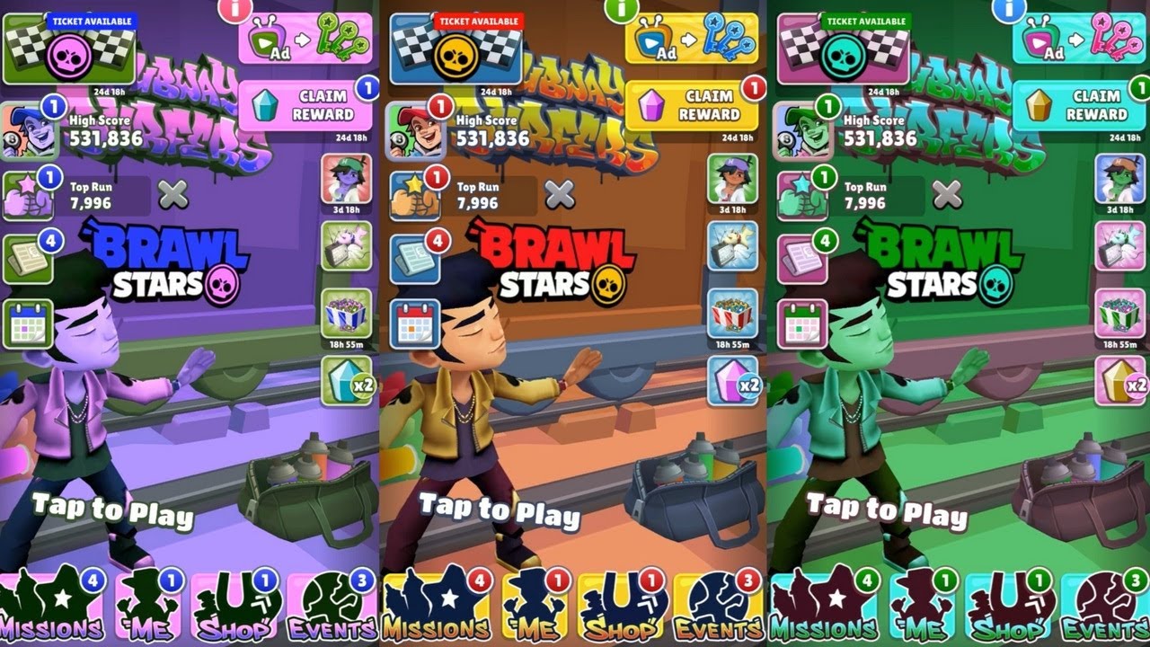 Subway Surfers Brawl Stars Ace Glitter Blaster Board (Colors)
