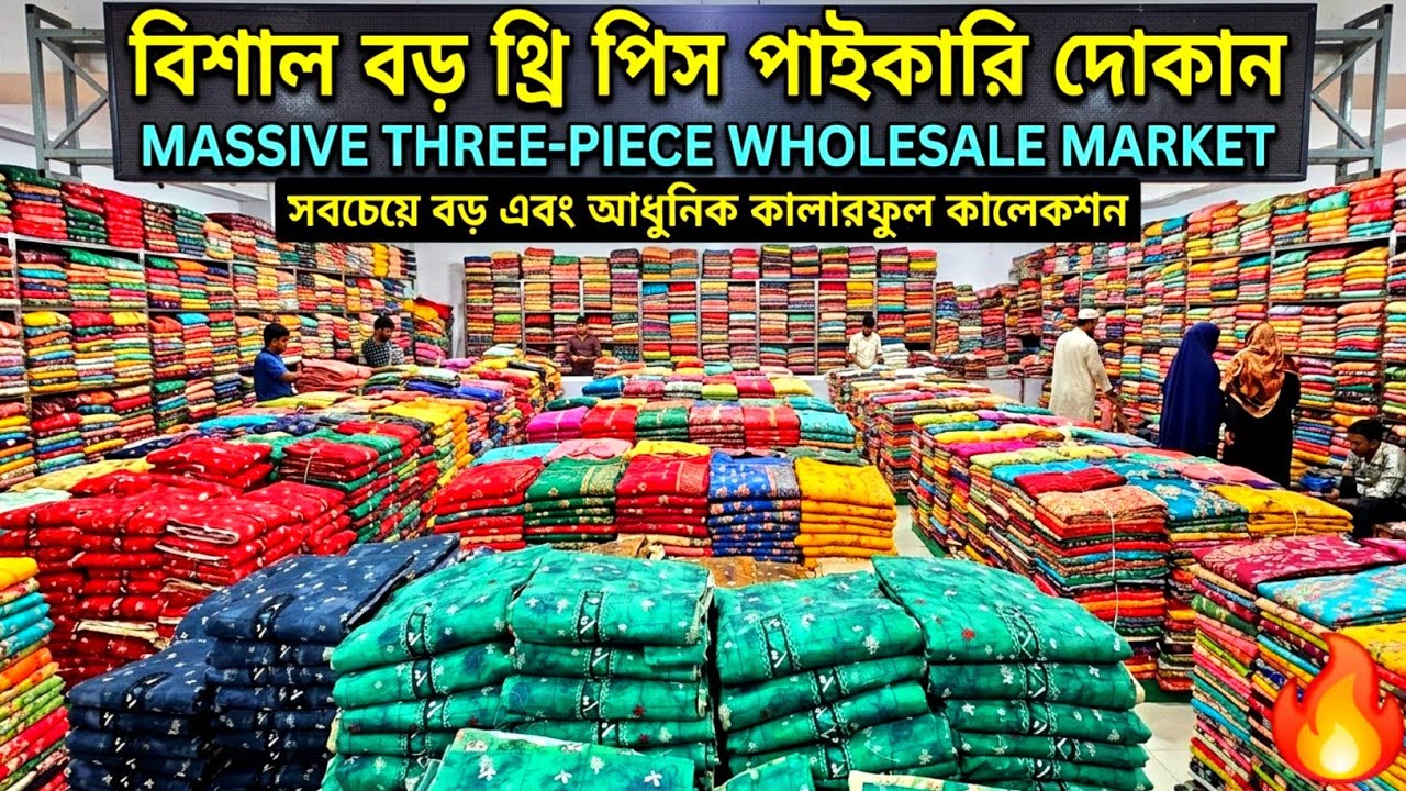 ঈদের নতুন থ্রিপিস কালেকশন🔥 থ্রি পিস হোলসেল মার্কেট ইসলামপুর🔥 three piece wholesale market in Dhaka.