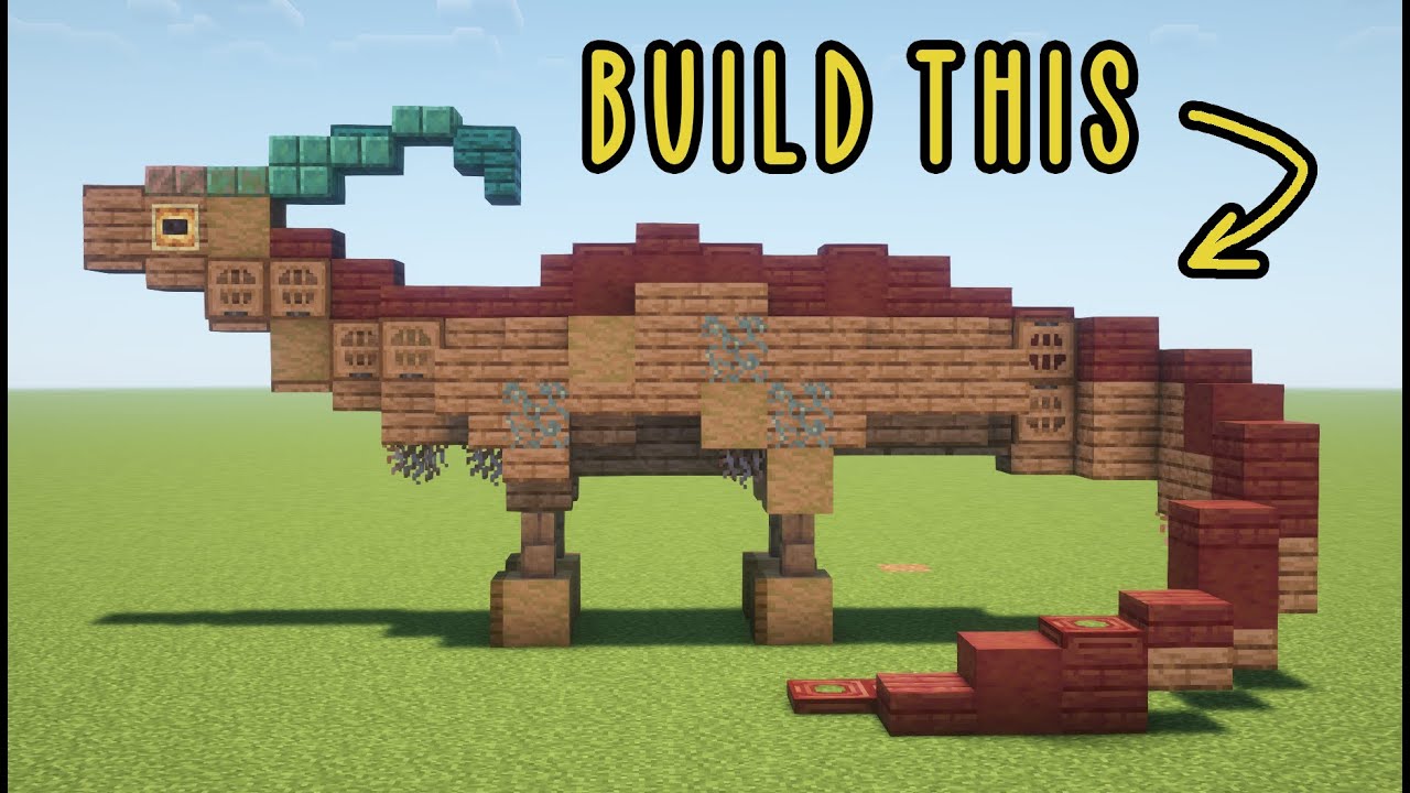 how-to-build-a-dinosaur-in-minecraft-parasaurolophus-youtube