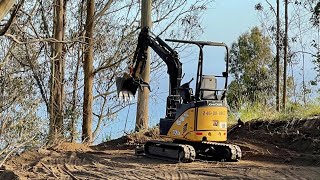 Mini Excavator Making Trails