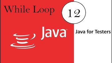 Java for Software Testers : Video 12: While Loop