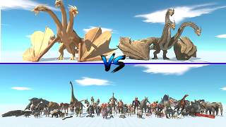 Duo King Ghidorah VS All Faction of ARBS - Animal Revolt Battle Simulator | ARBS screenshot 5