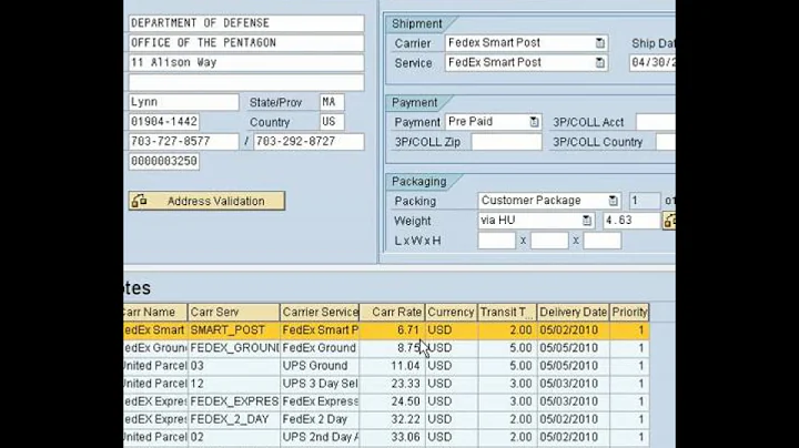ShipERP Demo: Rate Shopping