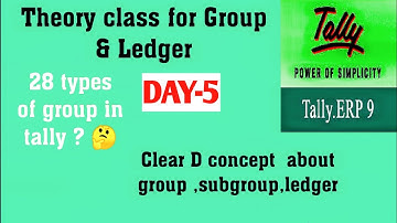 Tallyerp9 complete basic Accounting class with example for LEDGER,GROUP & SUBGROUP