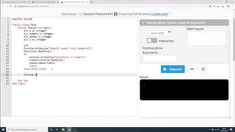 VB.Net: Ciclo While - Somma N numeri