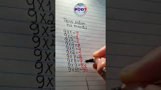 APRENDA A TABUADA DO 9 EM SEGUNDOS! #shorts