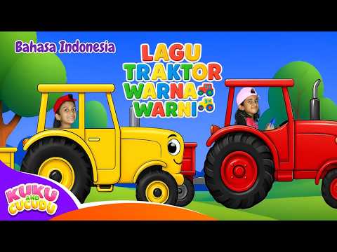 Lagu Traktor Warna-warni 🚜🌈 | Gaya Baby Shark | Lagu Anak – Kukoo dan Cucudu