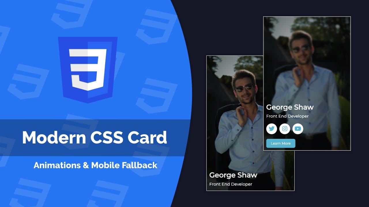Modern CSS Card with hover animations and mobile fallback - YouTube