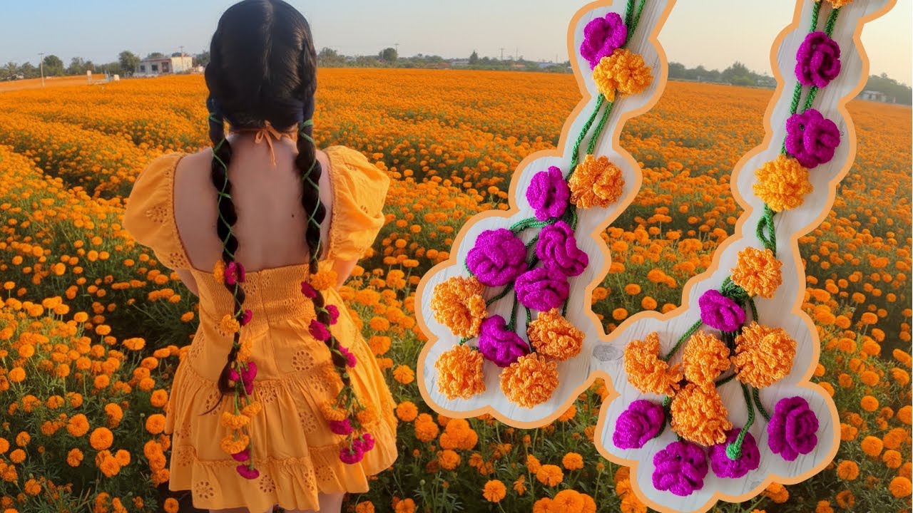 Mis primeros Tlacoyales 🏵️ Flores tejidas de cempasúchil y terciopelo para Día de Muertos | Youli