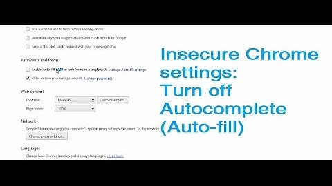 Insecure Chrome settings 