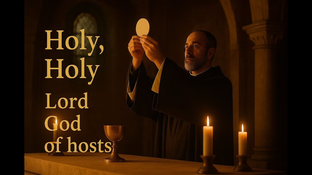 Holy, Holy, Holy – English Sanctus, Gregorian Chant Before Consecration , Sacred Catholic Mass Chant