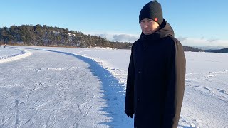 Walking On A Frozen Lake In Sweden!