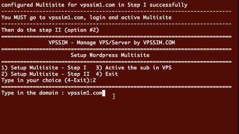 II - 2: How to use “Setup WordPress Multisite” function in VPSSIM