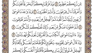 سورة البقرة من اية 49 الى 57 للقارئ ياسر الدوسري