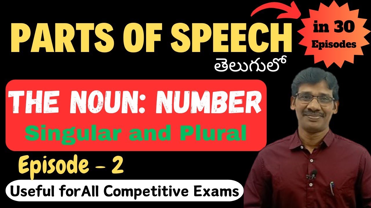The Noun: Number | Singular and Plural Number | English Grammar in Telugu