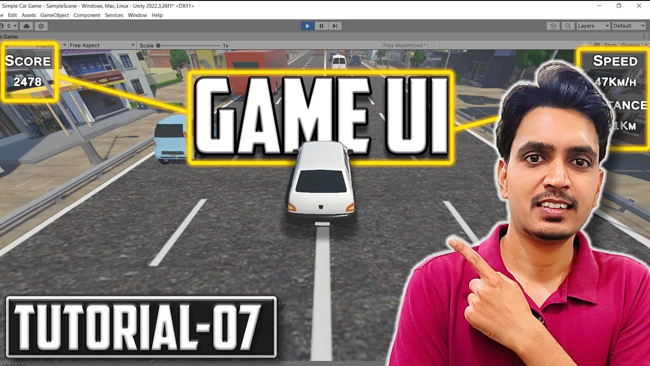 Game UI in Unity | Simple Car Game Tutorial 07 - YouTube