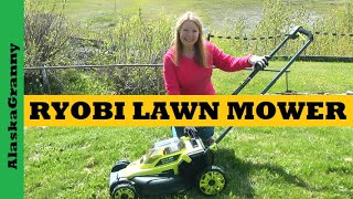 How To Assemble Start Use Ryobi Lawn Mower...RYOBI Electric Lawn Mower Unboxing & Review