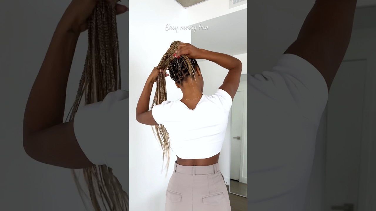 Easy messy bun with braids ❤️ 