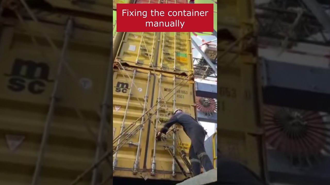 Vigorous fixation of the container by hand!