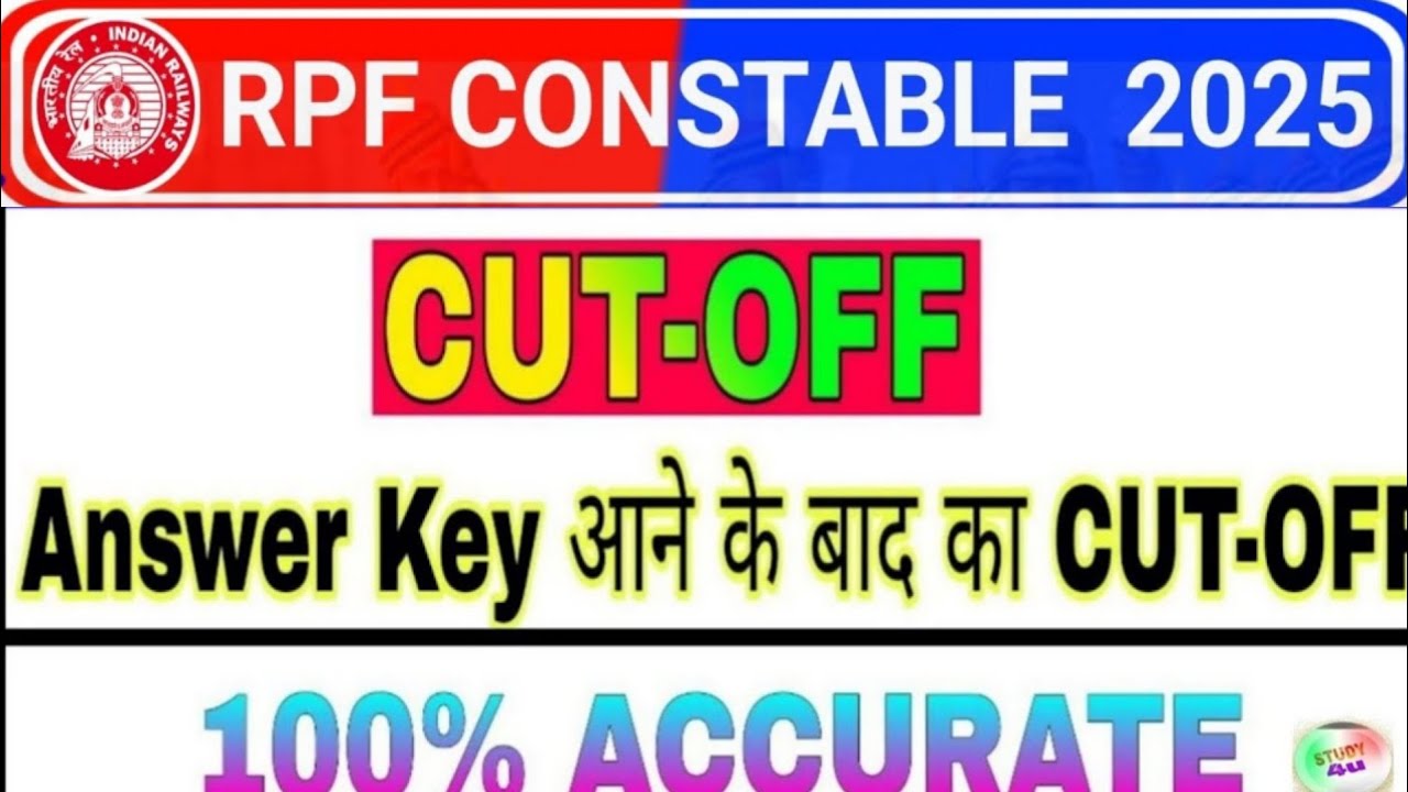 RPF CONSTABLE CUT OFF 2025 | rpf constable cutoff 2025 after answer key | rpf constable safe score