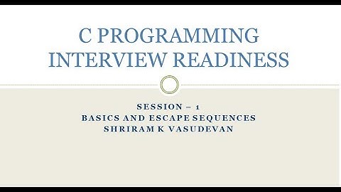 Embedded C Programming - Session 1 (Objective Questions)