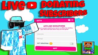 PLS DONATE LIVE DONATING ROBUX TO ALL VIEWERS | 100 ROBUX SPIN THE WHEEL