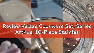 Review Velaze Cookware Set, Series Arthus, 10-Piece Stainless Steel Pot & Pan Sets, Induction Safe,