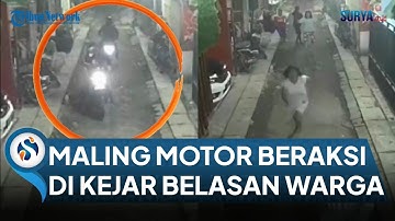 Aksi 2 Maling Curi Motor di Surabaya saat Subuh. Belasan Warga Bantu Kejar Pelaku