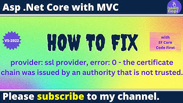 ⚠️How to Fix "The Certificate Chain Was Issued by an Authority That Is Not Trusted" in Visual Studio