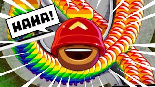 Noob Tries REGEN RAINBOW RUSH OF DEATH vs. Pro (BTD Battles)