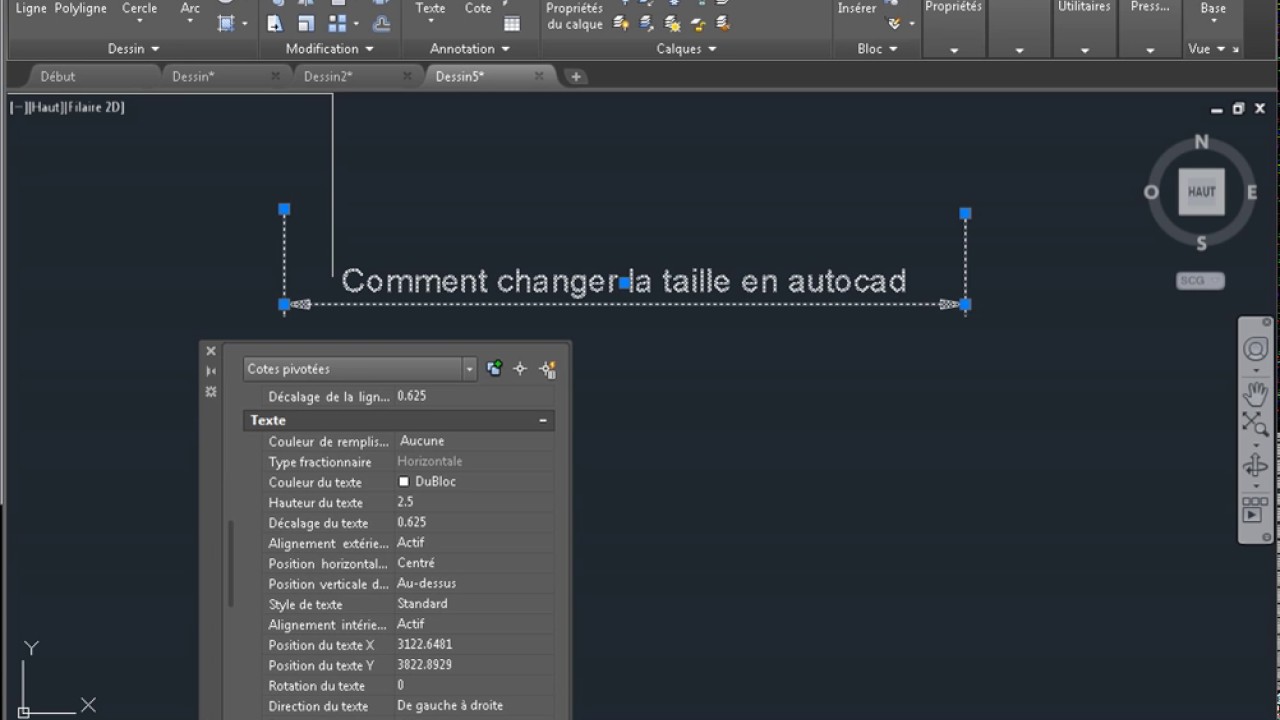Comment changer la taille en autocad - YouTube
