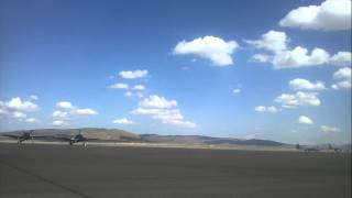2011 Reno Air Races - Jet Truck vs. Airplane (w commentary)