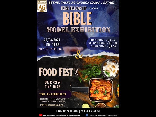 BTAG Church - Teens Fellowship | Bible Model Exibition & Food Fest-2024