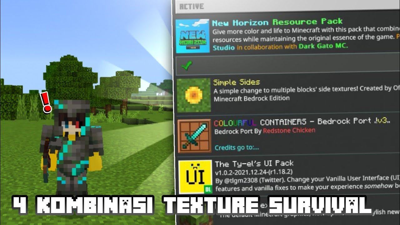 4 Kombinasi Texture Yang Cocok Untuk Survival Kalian!!! - Minecraft pe ...