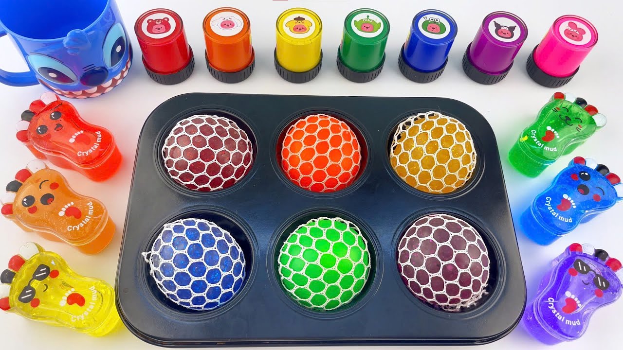 Satisfying ASMR | DIY 6 Rainbow Foot Slimes & Stress Balls | Oddly ...