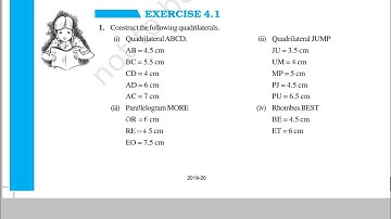 Chapter 4 Practical Geometry || Exercise 4.1  || Class 8 Maths|| RBSE CBSE NCERT