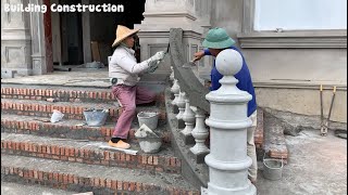 Step-By-Step Construction Techniques For Beautiful Porch Steps With Modern Brick And Stone