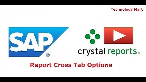 Cross Tab Options in SAP Crystal Reporting