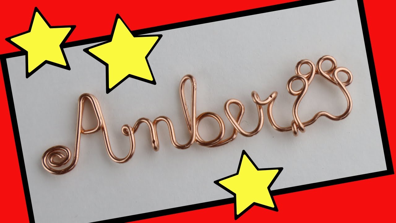Wire Name Necklace Tutorial // Amber Pendant with a Dog Paw