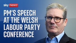 Prime Minister Sir Keir Starmer delivers a speech at the Welsh Labour Party Conference