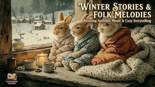 Cozy storybook folk music | gentle cottage core acoustic melodies for winter rabbit magic
