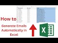 How to automate email generation in excel no vba